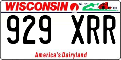 WI license plate 929XRR