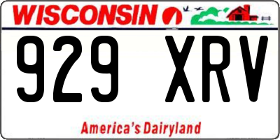 WI license plate 929XRV