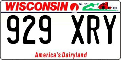 WI license plate 929XRY