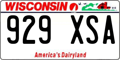 WI license plate 929XSA
