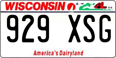 WI license plate 929XSG