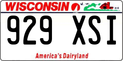 WI license plate 929XSI