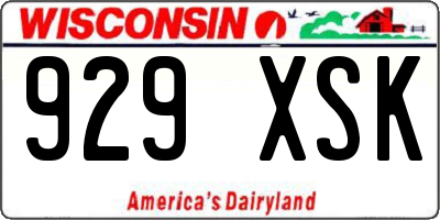 WI license plate 929XSK