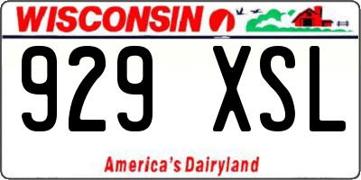 WI license plate 929XSL
