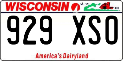 WI license plate 929XSO