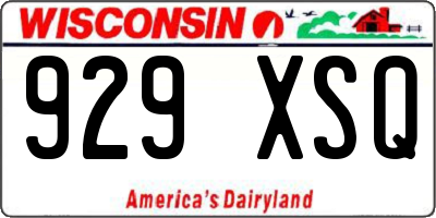 WI license plate 929XSQ