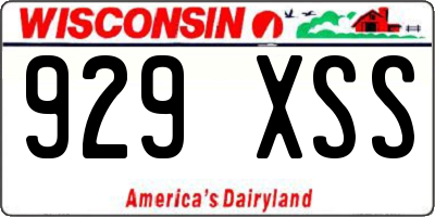 WI license plate 929XSS