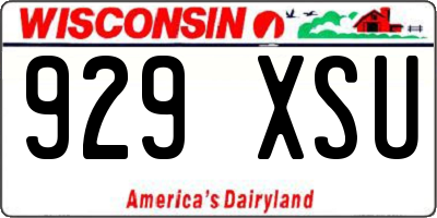 WI license plate 929XSU