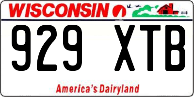 WI license plate 929XTB