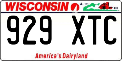 WI license plate 929XTC