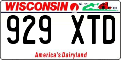 WI license plate 929XTD