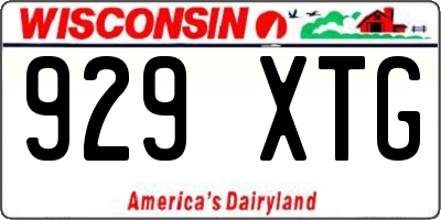 WI license plate 929XTG
