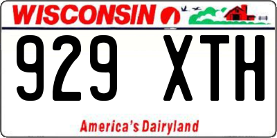 WI license plate 929XTH