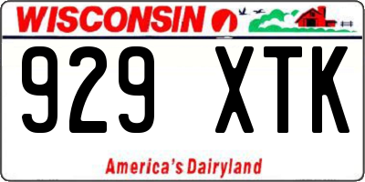 WI license plate 929XTK