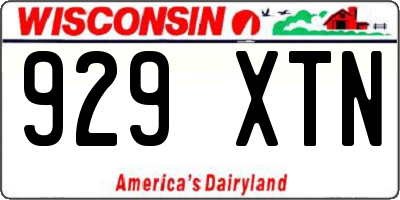 WI license plate 929XTN