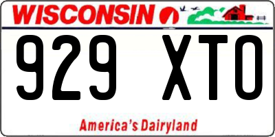 WI license plate 929XTO