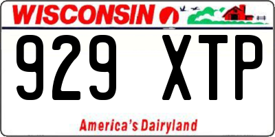 WI license plate 929XTP