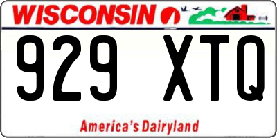 WI license plate 929XTQ
