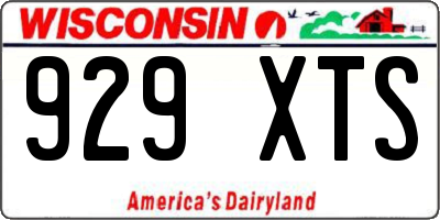 WI license plate 929XTS