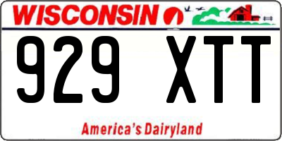 WI license plate 929XTT