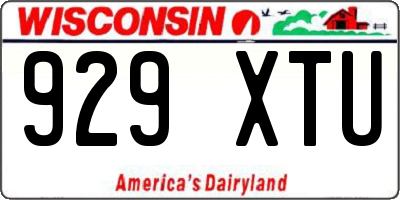WI license plate 929XTU