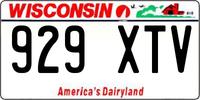 WI license plate 929XTV