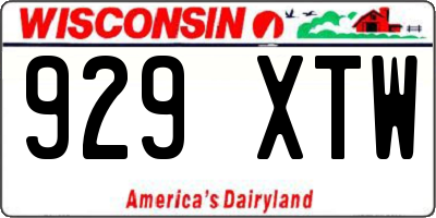 WI license plate 929XTW