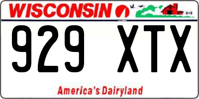 WI license plate 929XTX