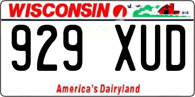 WI license plate 929XUD