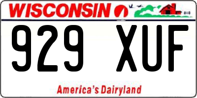 WI license plate 929XUF
