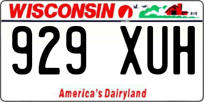 WI license plate 929XUH