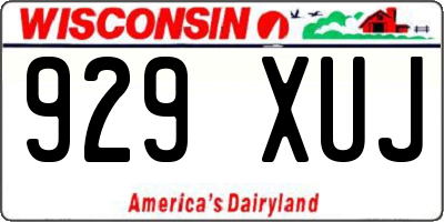 WI license plate 929XUJ