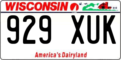 WI license plate 929XUK