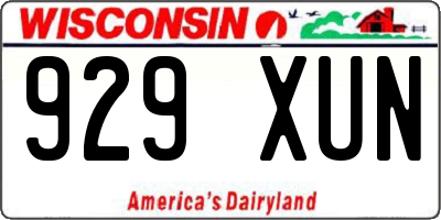 WI license plate 929XUN