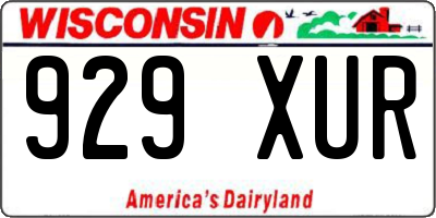 WI license plate 929XUR