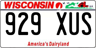 WI license plate 929XUS