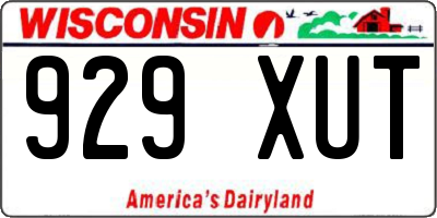 WI license plate 929XUT