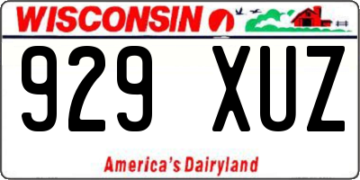 WI license plate 929XUZ