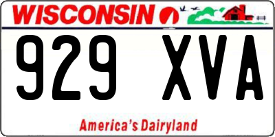 WI license plate 929XVA