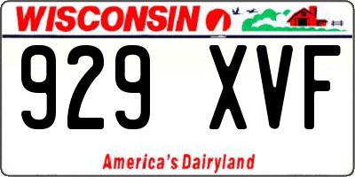WI license plate 929XVF