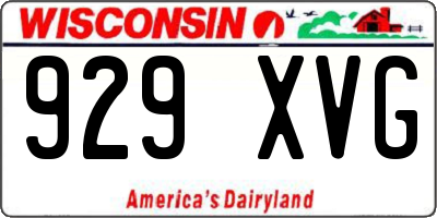 WI license plate 929XVG