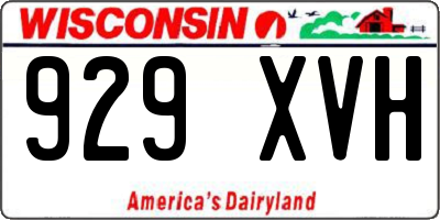 WI license plate 929XVH