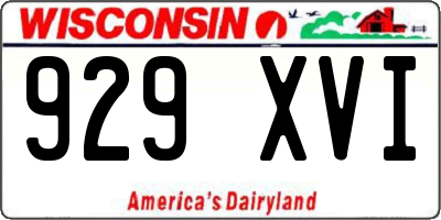 WI license plate 929XVI