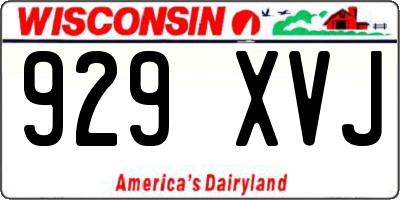 WI license plate 929XVJ