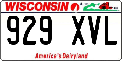 WI license plate 929XVL