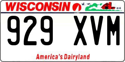 WI license plate 929XVM