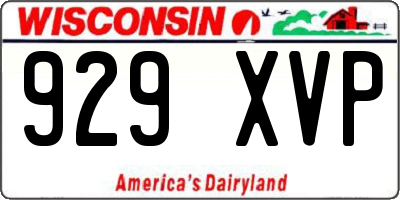 WI license plate 929XVP