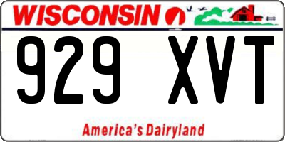 WI license plate 929XVT