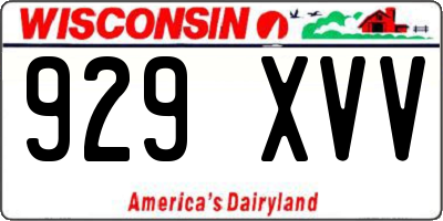 WI license plate 929XVV