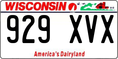 WI license plate 929XVX